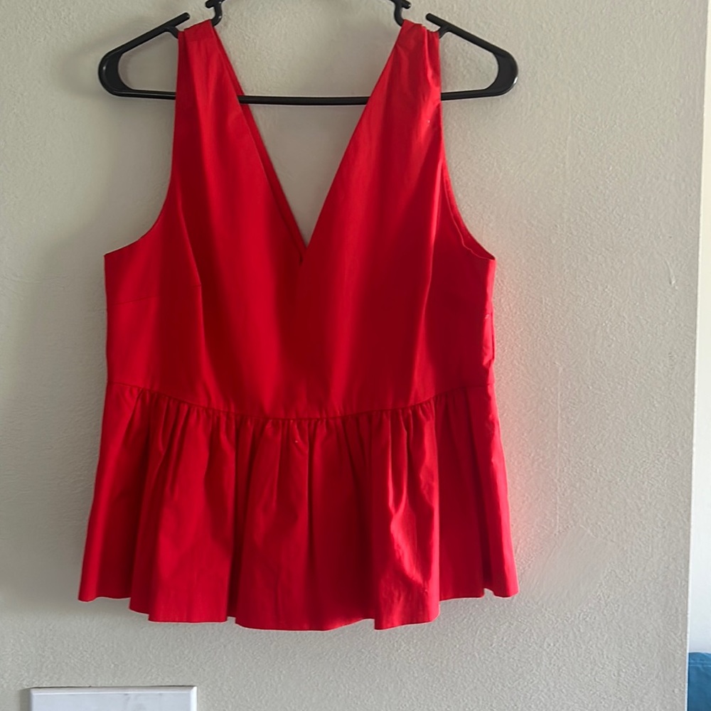 Like new J. Crew sleeveless peplum cotton poplin top. Size 10